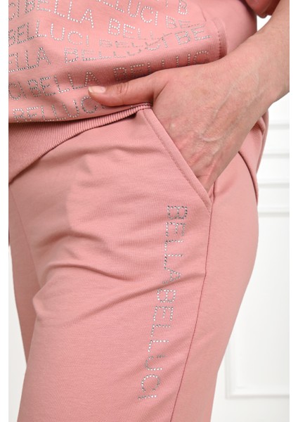 Kadın Eşofman Takımı Kısa Kollu Taş Baskılı Rahat Kullanım İçin 42-50 Beden fırsatları