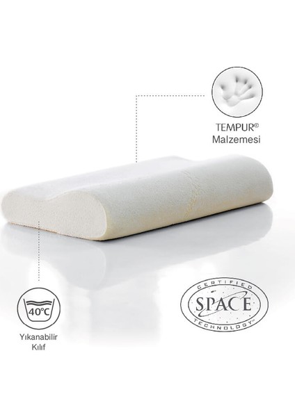 Tempur Original (Queen) Yıkanabilir Kılıflı Yastık M
