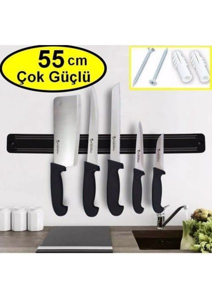 Mıknatıslı Bıçak Askısı Bıçak Stand Tutucu Bıçak Askı 55 cm Duvara Monte Şef Et Bıçak Asma Aleti