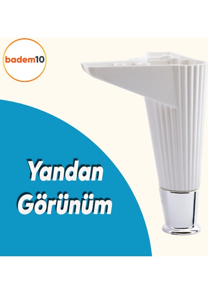 Elista Mobilya Ayağı Sehpa TV Ünitesi Ayakları Yükseltici 15 cm Beyaz Krom 8 ADET modelleri