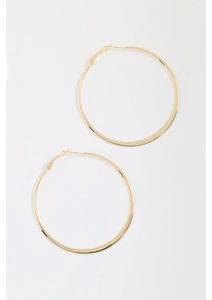 Paslanmaz Çelik Yassı Halka Küpe Altın Kaplama modelleri