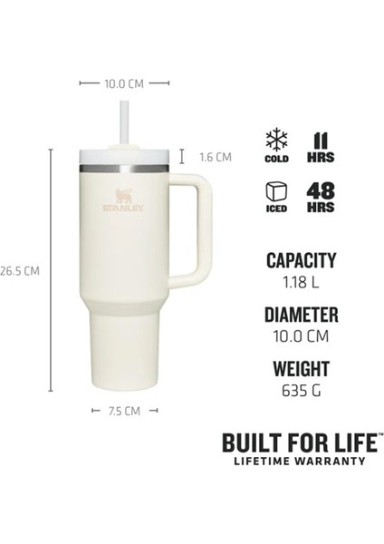 Quencher Pipetli Termos Bardak 1.18 Lt