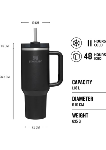 Quencher Pipetli Termos Bardak 1.18 Lt Orjinal ( Ömür Boyu Garantili )