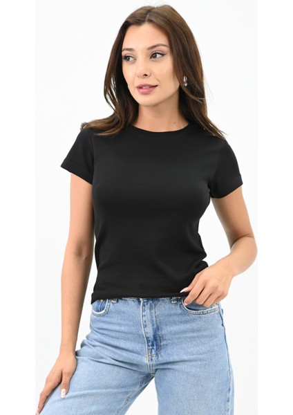 Kadın Kısa Kollu Basic T-Shirt 1775-25