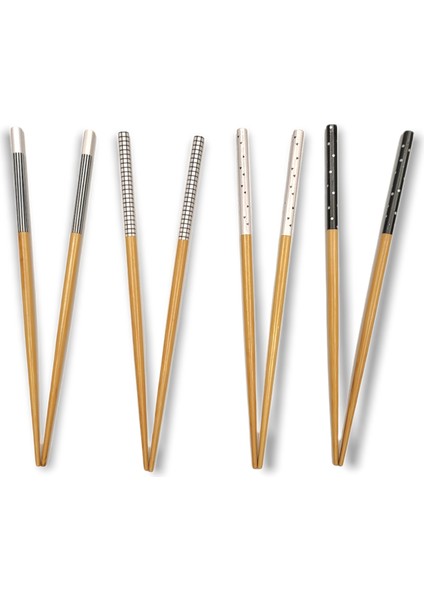 Pratik 8'li Desenli Yıkanabilir Kore Çin Bambu Chopsticks Yemek Çubuğu fırsatları
