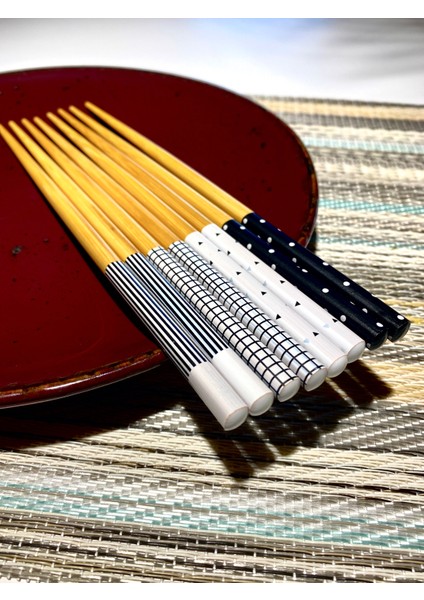 Pratik 8'li Desenli Yıkanabilir Kore Çin Bambu Chopsticks Yemek Çubuğu indirimleri