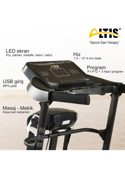 Break M F1 Masajlı ve Manuel Eğimli Koşu Bandı 2,5 Hp