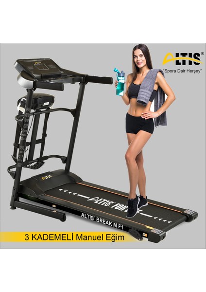 Break M F1 Masajlı ve Manuel Eğimli Koşu Bandı 2,5 Hp