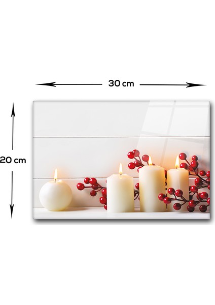 Beyaz Mum Desen | Cam Kesme Tahtası - Cam Kesme Tablası | 20cm x 30cm fırsatları