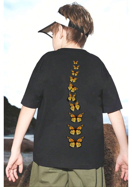 Only Trendwear Çocuk Kral Kelebek Baskılı Pamuklu Tshirt fiyatları