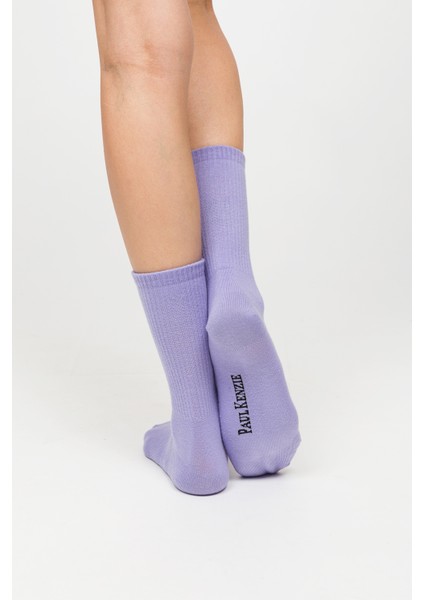 2'li Nakış Logolu Unisex Çorap - Eco Characters - Purple Sky