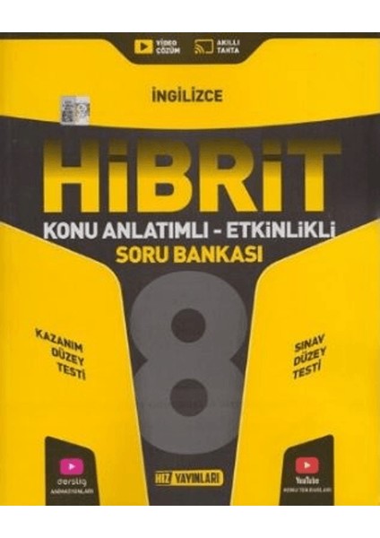 8. Sınıf İngilizce Hibrit Konu Anlatımlı Etkinlikli Soru Bankası