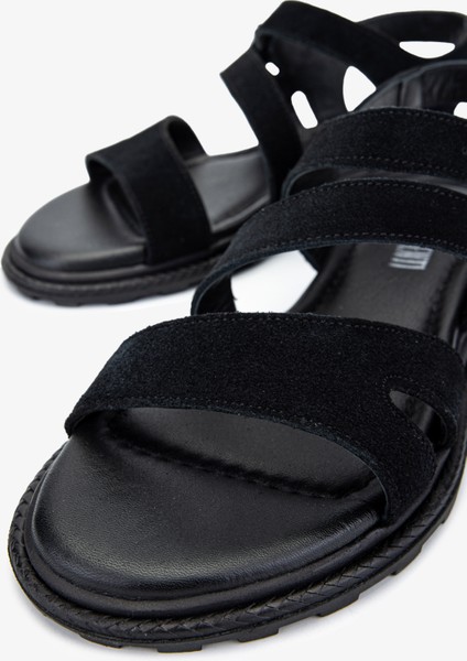 Cize Kadın Siyah Süet Hakiki Deri Sandalet 1031 167 Bn Sndlt Y24 modelleri