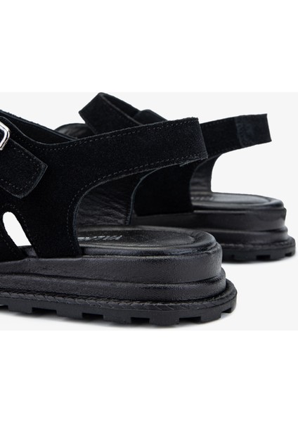Cize Kadın Siyah Süet Hakiki Deri Sandalet 1031 167 Bn Sndlt Y24 fırsatları
