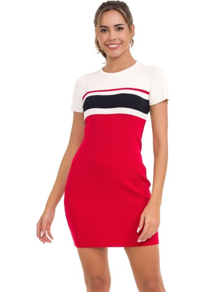 WP257 Çizgili Triko Mini Elbise fırsatları