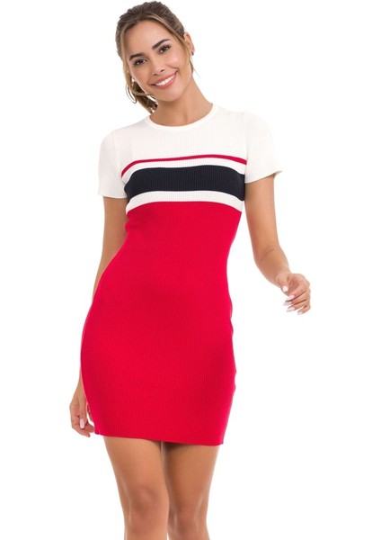 WP257 Çizgili Triko Mini Elbise indirimleri