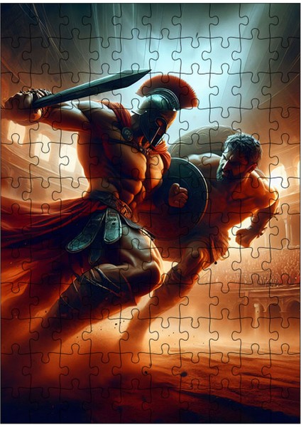 Ahşap Mdf Puzzle Yapboz Gladyatör Savaşı 120 Parça 25*35 cm