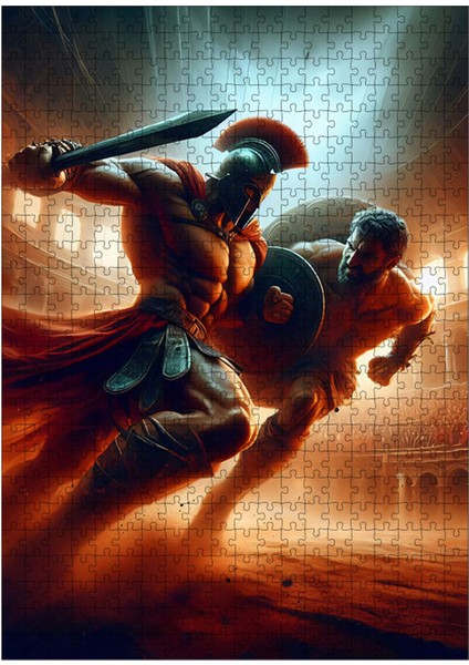 Ahşap Mdf Puzzle Yapboz Gladyatör Savaşı 500 Parça 50*70 cm