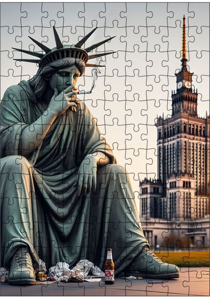 Ahşap Mdf Puzzle Yapboz Evsiz Özgürlük Anıtı 120 Parça 25*35 cm