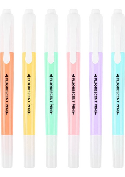 6 Renk Stili Et Çift Kafa Floresan Vurgulayıcı Kalem Işaretleyiciler Pastel Cetvel Kalemi Öğrenci Okul Ofis Malzemeleri Için Sevimli Kırtasiye (Yurt Dışından)