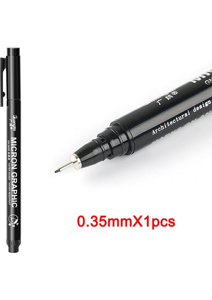 0.35MMX1PCS Stili Siyah Ince Ucu Kroki Kalem Çizim Hattı Komik Anime Sanat Su Geçirmez Boyama Işaretleyiciler Kalem Öğrenciler Okul Kırtasiye Malzemeleri (Yurt Dışından)