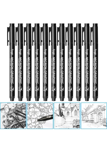 0.35MMX1PCS Stili Siyah Ince Ucu Kroki Kalem Çizim Hattı Komik Anime Sanat Su Geçirmez Boyama Işaretleyiciler Kalem Öğrenciler Okul Kırtasiye Malzemeleri (Yurt Dışından)