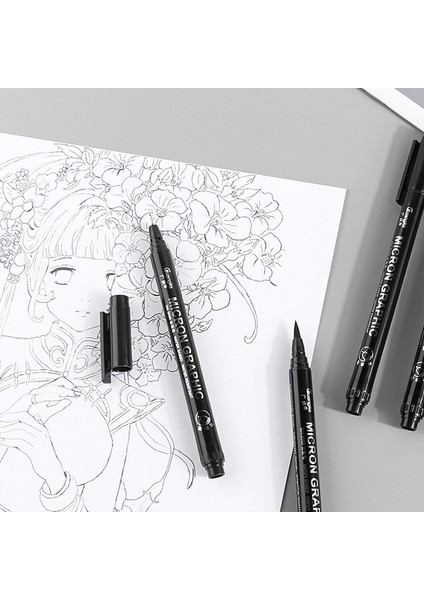 0.35MMX1PCS Stili Siyah Ince Ucu Kroki Kalem Çizim Hattı Komik Anime Sanat Su Geçirmez Boyama Işaretleyiciler Kalem Öğrenciler Okul Kırtasiye Malzemeleri (Yurt Dışından)
