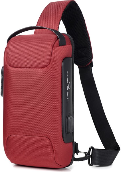 Erkek Şifre Crossbody Çanta Siyah Büyük Kapasiteli Spor Motosiklet Çantası (Yurt Dışından)