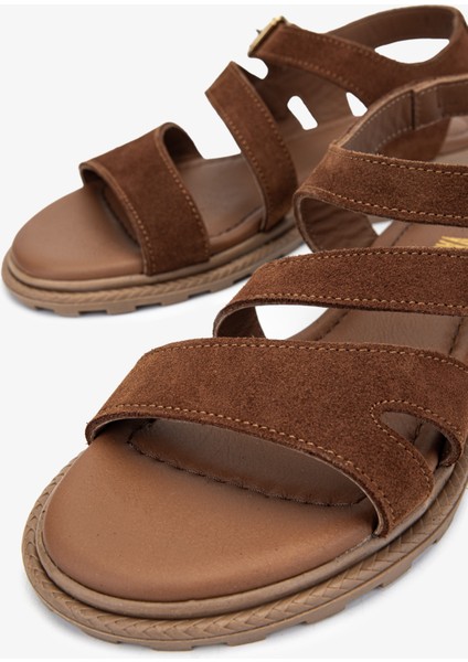 Cize Kadın Tütün Süet Hakiki Deri Sandalet 1031 167 Bn Sndlt Y24 modelleri