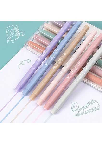 OSS23523YGB1 Stili 6colorsset Çok Renkler Midliner Pastel Fosforlu Seti Çift Uçlu Fosforlu Şeker Renk Işaretleme Kalemi Kırtasiye Çizim (Yurt Dışından) fiyatları