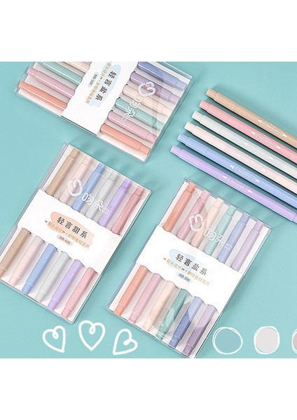 OSS23523YGB1 Stili 6colorsset Çok Renkler Midliner Pastel Fosforlu Seti Çift Uçlu Fosforlu Şeker Renk Işaretleme Kalemi Kırtasiye Çizim (Yurt Dışından) fırsatları