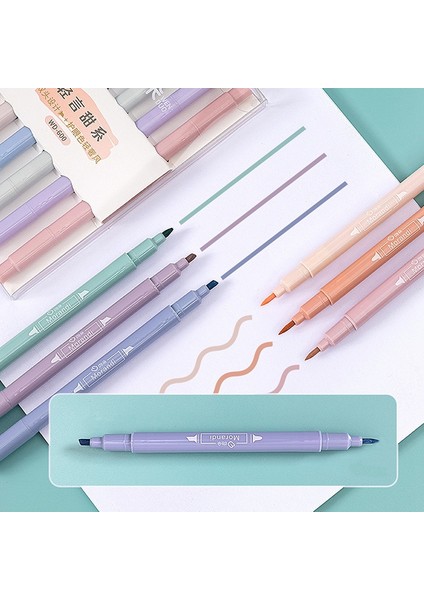 OSS23523YGB1 Stili 6colorsset Çok Renkler Midliner Pastel Fosforlu Seti Çift Uçlu Fosforlu Şeker Renk Işaretleme Kalemi Kırtasiye Çizim (Yurt Dışından) indirimleri