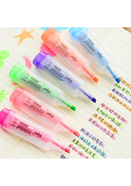 7 Adetgrup Kawaii Şeker Renk Eğik Sihirli Jel Işaretleyici Fosforlu Floresan Kalem Kore Kırtasiye Ofis Okul Malzemeleri (Yurt Dışından)