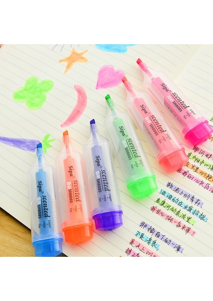 7 Adetgrup Kawaii Şeker Renk Eğik Sihirli Jel Işaretleyici Fosforlu Floresan Kalem Kore Kırtasiye Ofis Okul Malzemeleri (Yurt Dışından)