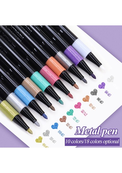 10PCS-M02 Tarzı Iers Renkler Dıy Metal Suluboya Işaretleyici Kalem Boyama Graffiti Karalama Defteri Mermi Günlüğü Posteri Kart Öğrenci Sanat Kırtasiye 501 (Yurt Dışından)