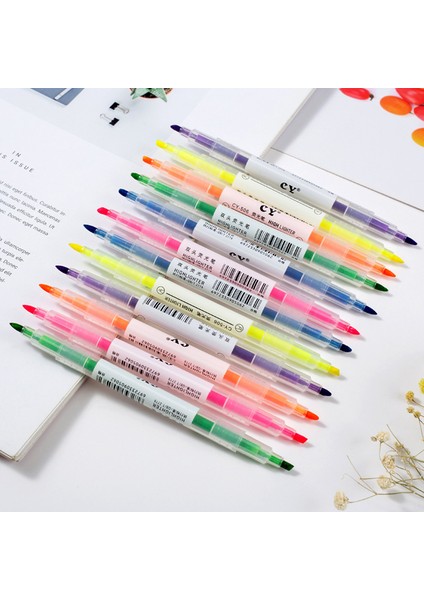 6PCS12COLORS Tarzı Et Yaratıcı Çift Uçlu Fosforlu Yumuşak Renk Vurgu Işaretleyiciler Graffiti Boyama Öğrenci Kırtasiye Okul Malzemeleri (Yurt Dışından) fiyatları
