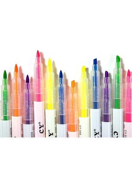 6PCS12COLORS Tarzı Et Yaratıcı Çift Uçlu Fosforlu Yumuşak Renk Vurgu Işaretleyiciler Graffiti Boyama Öğrenci Kırtasiye Okul Malzemeleri (Yurt Dışından) fırsatları