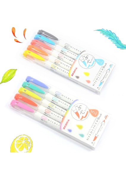 Wft8-Nc Tarzı Yeni Zebra Wft8 Mildliner Fosforlu Çift Uçlu Yumuşak Fırça Işaretleme Boyama Kalem Japon Kırtasiye (Yurt Dışından)