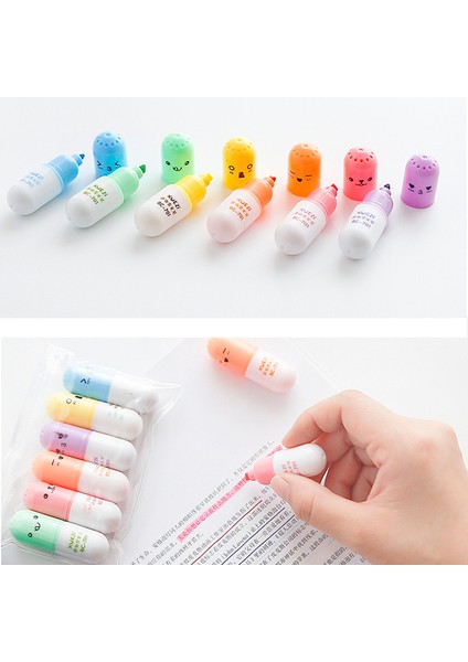 Hap-6pcs Tarzı Renkli Fosforlu Kalem Seti Çift Kafa Işaretleyiciler Çocuklar Için Kawaii Pastel Kalem Kırtasiye Estetik Ofis Okul Malzemeleri (Yurt Dışından)