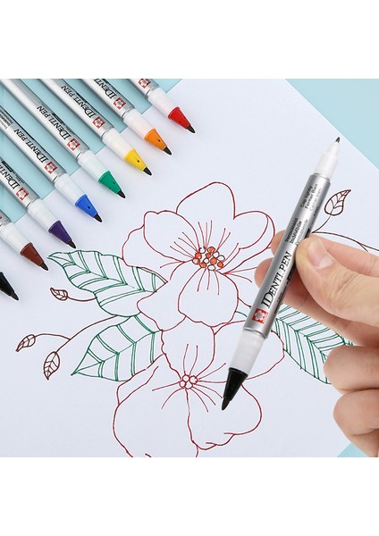 Mavi Stil 8 Renk Işaretleyiciler Çift Uçlu Manga Sanat Kanca Hattı Kalem Okul Ofis Malzemeleri Çizim Grafiti Kroki Kalem Japon Kırtasiye (Yurt Dışından) modelleri