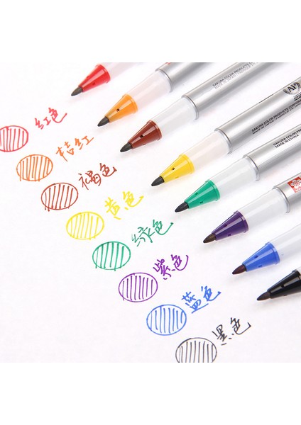 Mavi Stil 8 Renk Işaretleyiciler Çift Uçlu Manga Sanat Kanca Hattı Kalem Okul Ofis Malzemeleri Çizim Grafiti Kroki Kalem Japon Kırtasiye (Yurt Dışından) fırsatları