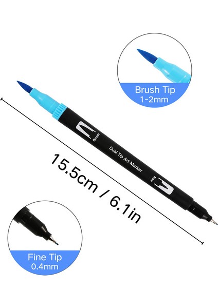 04350-72B Tarzı Renkler Fineliner Resim Işaretleme Kalemleri Çift Uçlu Manga Çizim Boyama Suluboya Fırçası Kalem Okul Malzemeleri Işaretleyiciler (Yurt Dışından)
