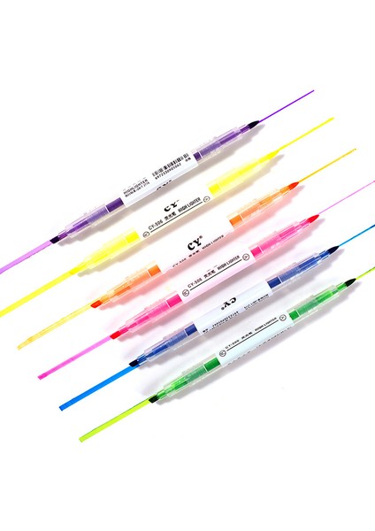 6PCS6RENK Stili Et Yaratıcı Çift Uçlu Fosforlu Yumuşak Renk Vurgu Işaretleyiciler Graffiti Boyama Öğrenci Kırtasiye Okul Malzemeleri (Yurt Dışından)