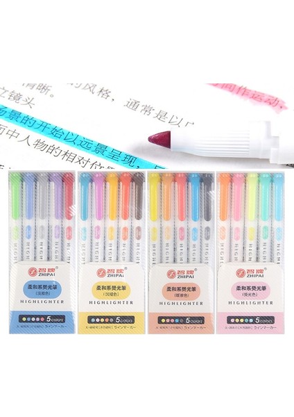 C Tarzı 5 Colorsbox Çift Başlı Fosforlu Kalem Seti Floresan Işaretleyiciler Fosforlu Kalemler Sanat Marker Japon Sevimli Kawaii Kırtasiye (Yurt Dışından) fiyatları