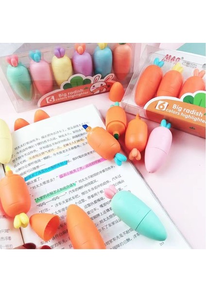 Bir Stil Et Fosforlu Kalem Işaretleyiciler Pastel Çizim Kalemi Öğrenci Okul Ofis Malzemeleri Sevimli Kırtasiye 6 Renk Fosforlu Kalem (Yurt Dışından)