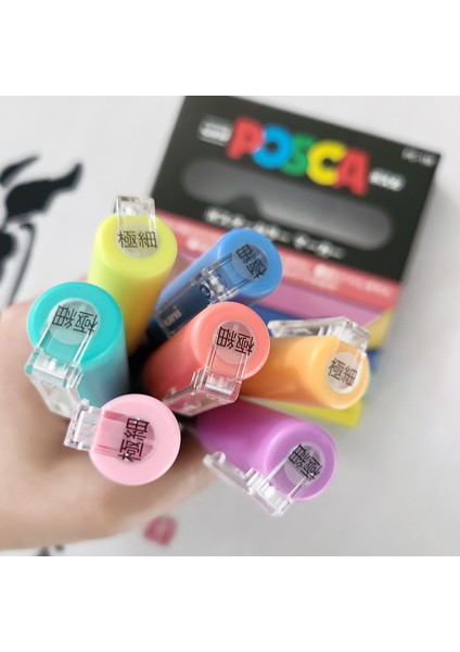 Pc-1m Tarzı 7 Açık Renkler Unı Posca Işaretleyici Seti Pc-Reklam Graffiti Manga Vurgulayıcı Kalem Akrilik Kalem Sanat Malzemeleri Kırtasiye (Yurt Dışından)