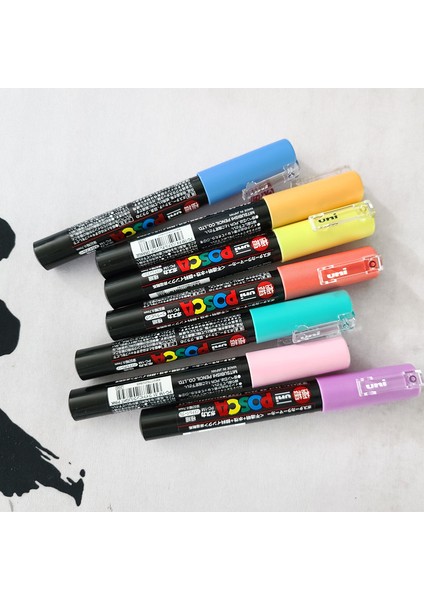 Pc-1m Tarzı 7 Açık Renkler Unı Posca Işaretleyici Seti Pc-Reklam Graffiti Manga Vurgulayıcı Kalem Akrilik Kalem Sanat Malzemeleri Kırtasiye (Yurt Dışından)