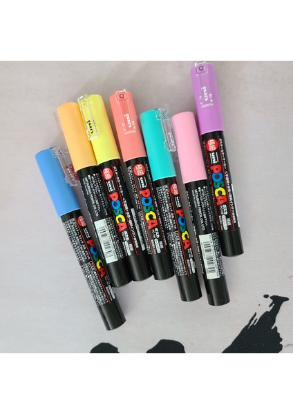 Pc-1m Tarzı 7 Açık Renkler Unı Posca Işaretleyici Seti Pc-Reklam Graffiti Manga Vurgulayıcı Kalem Akrilik Kalem Sanat Malzemeleri Kırtasiye (Yurt Dışından)