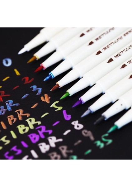Sta-2 Stili Sta 10 Renkler Lot Metalik Işaretleyici Kalem Dıy Scrapbooking El Sanatları Yumuşak Fırça Kalem Sanat Işaretleyici Kalem Kırtasiye Okul Malzemeleri Için (Yurt Dışından)