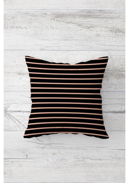 Çizgi Desen Çift Tarafı Baskılı Gizli Fermuarlı Yastık Kılıfı Kırlent Koltuk Yastık Kılıfı